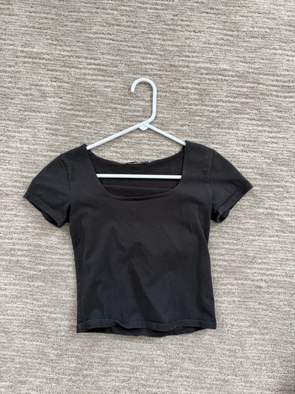 Brandy Melville Black Scoop Neck Short Sleeve Women's Top